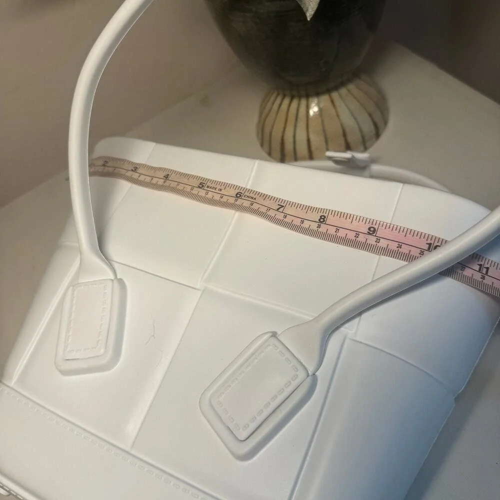 Bottega‎ Veneta Mini Arco Rubber White Tote Shoulder Bag Purse